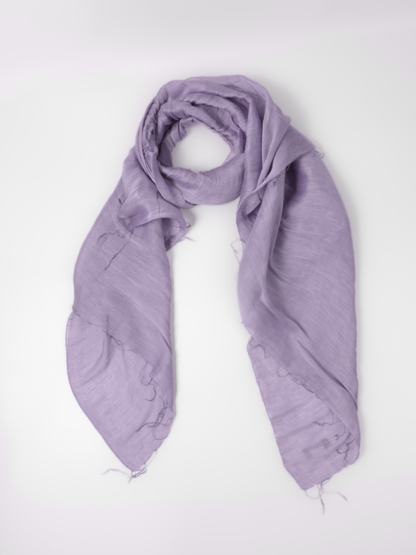 Khăn choàng lụa và sợi gai trong veo Tím Lavender