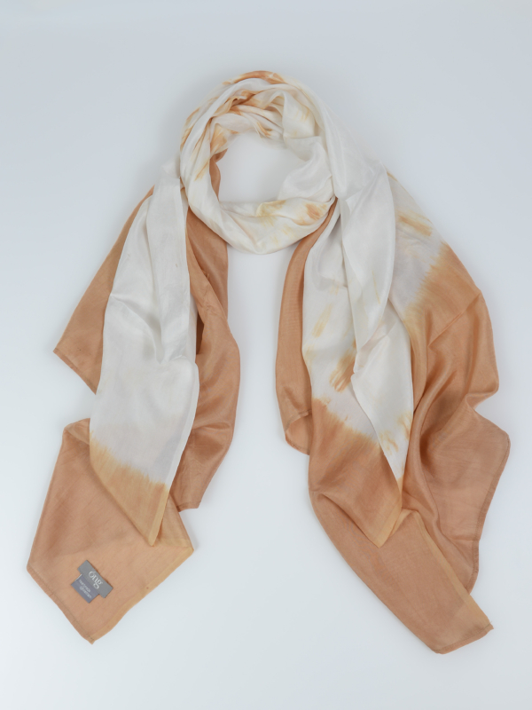 Khăn Lụa Shibori Champagne