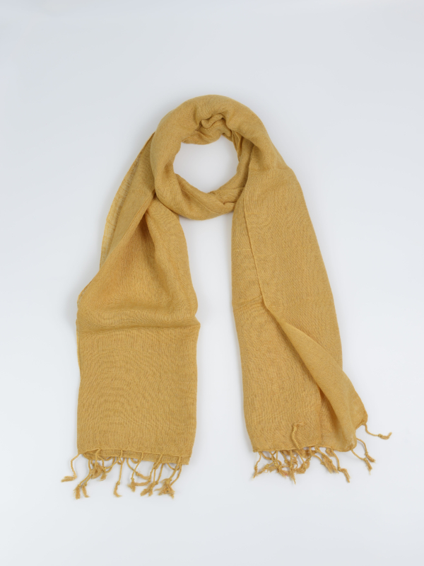 Khăn choàng dài 100% linen tự nhiên Mimosa