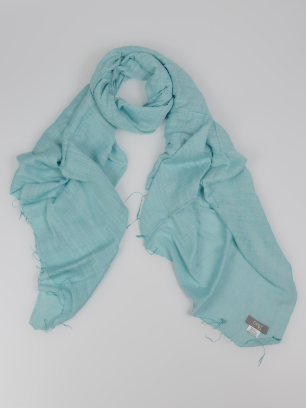 Khăn quàng Silk & Cotton dày xốp Xanh Trứng Sáo