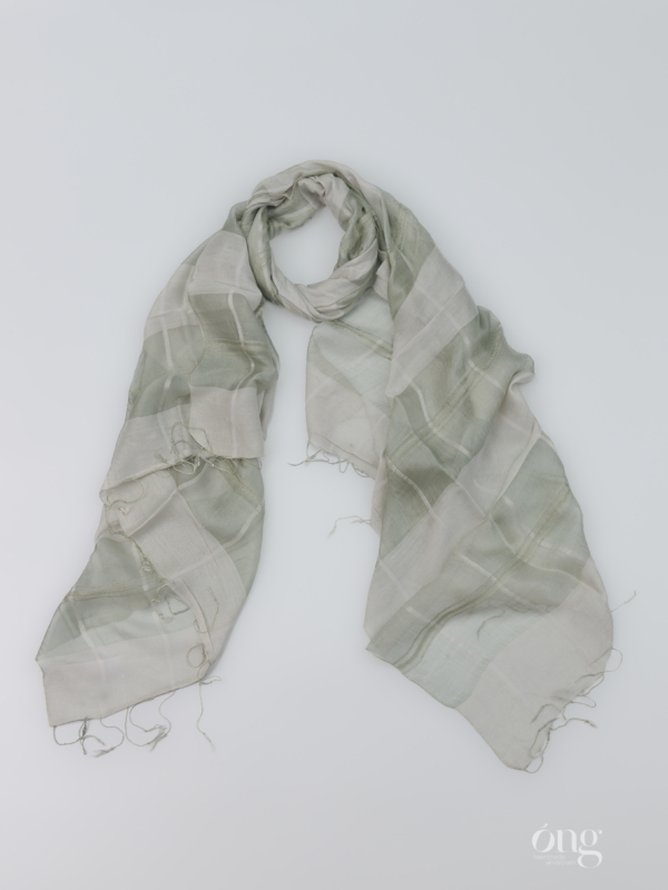 Khăn quàng cổ Silk & Linen thoáng mát Xanh Mint