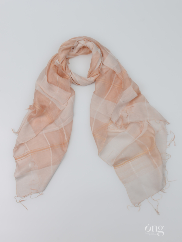 Khăn quàng cổ Silk & Linen thoáng mát Be Hồng