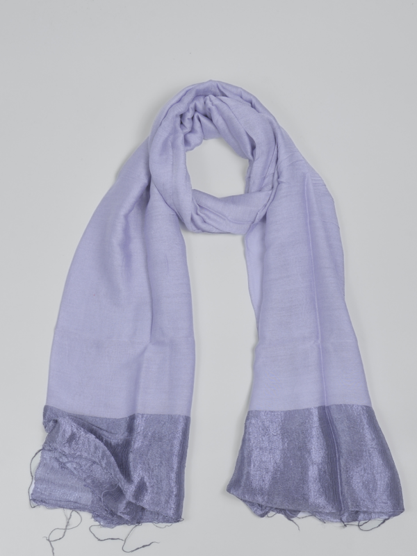Khăn quàng cổ Silk & Linen mềm nhẹ và tinh tế Tím Lavender